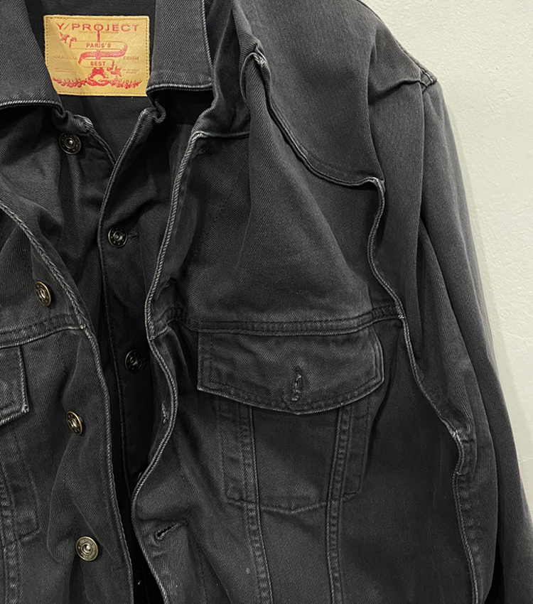 Y/Project Black Denim Pop-Up Jacket : wwtwseoul