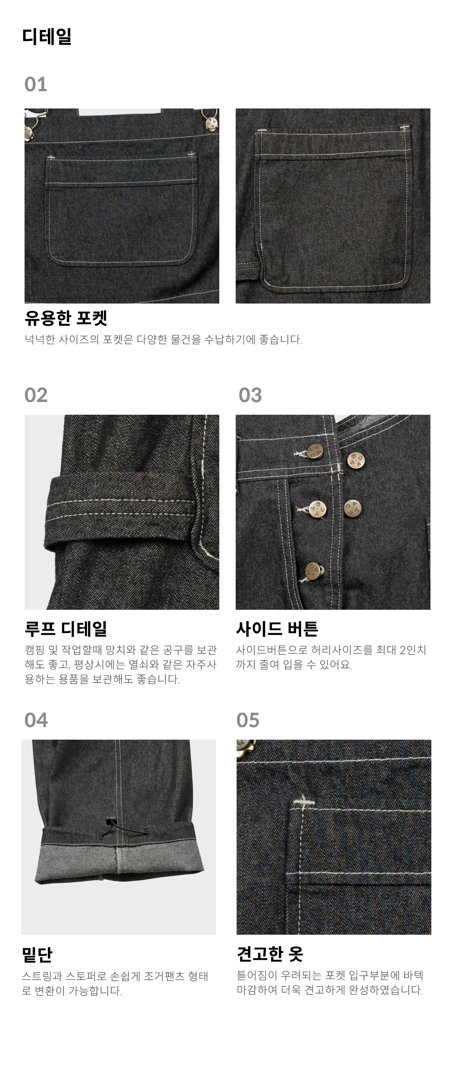 [클리어런스] 오버롤 팬츠 (데님) 블랙 231206DBK