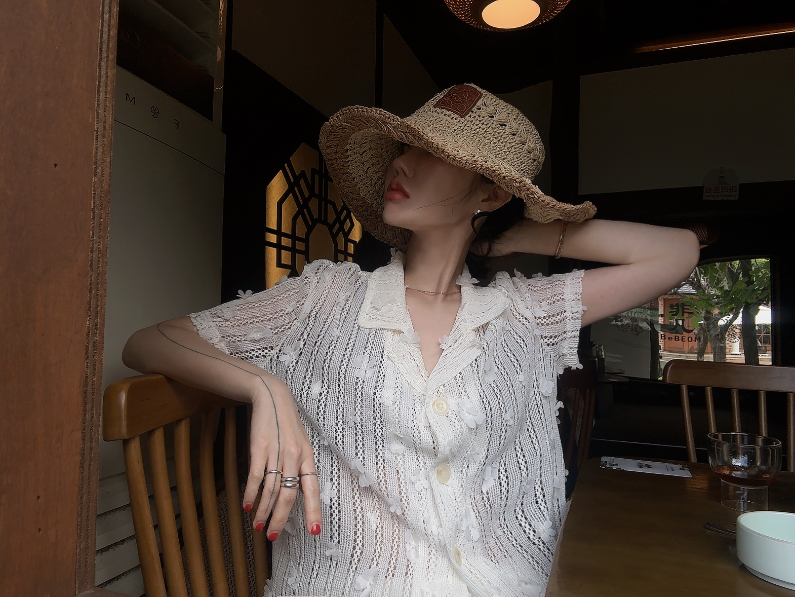 LO 라피아 버킷햇