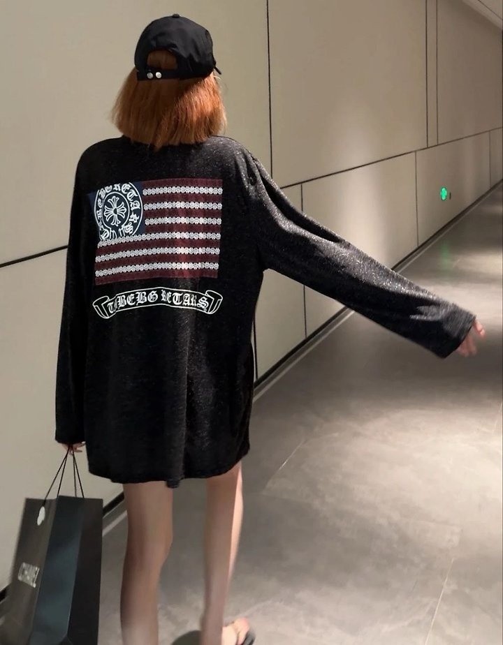 크롬 성조기 롱 슬리브