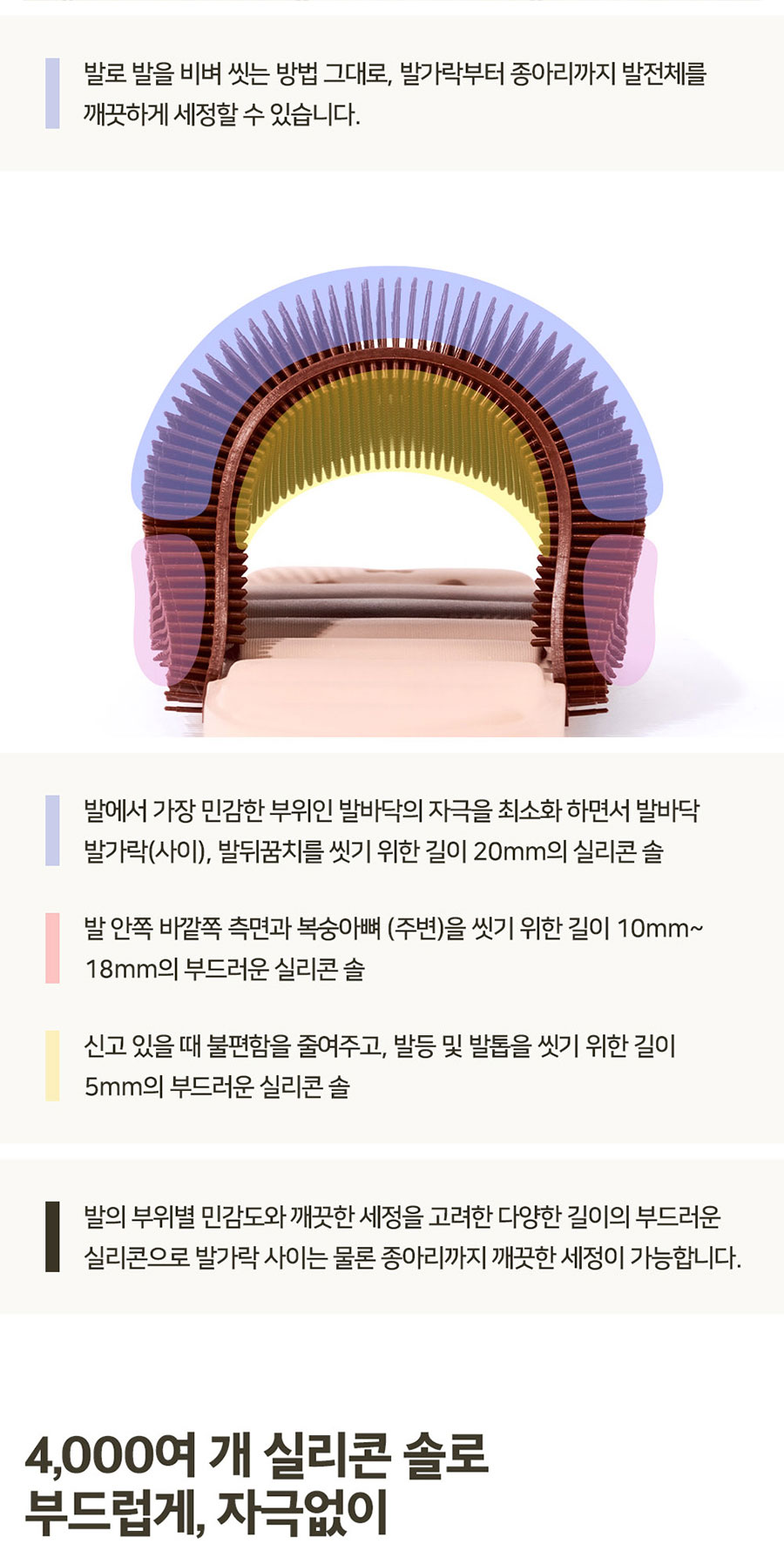 특허 받은 발브러쉬 욕실화 고슴도치 슬리퍼