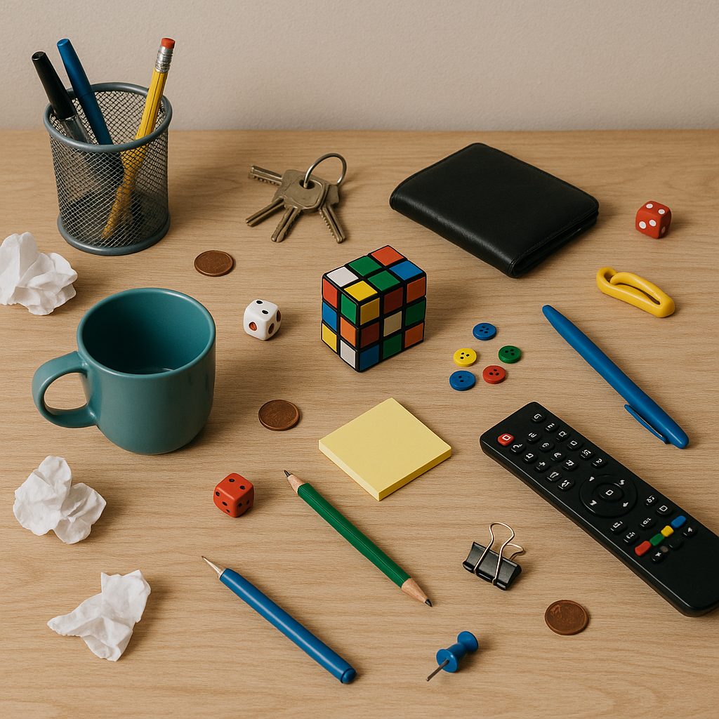 정리되지 않은 서류와 물건들, 어수선한 사무실 공간