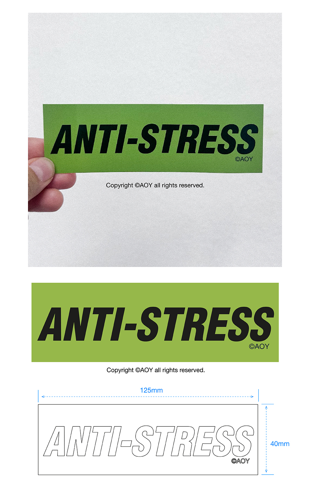 AOY TEXT STICKER PACK (6DESIGNS)