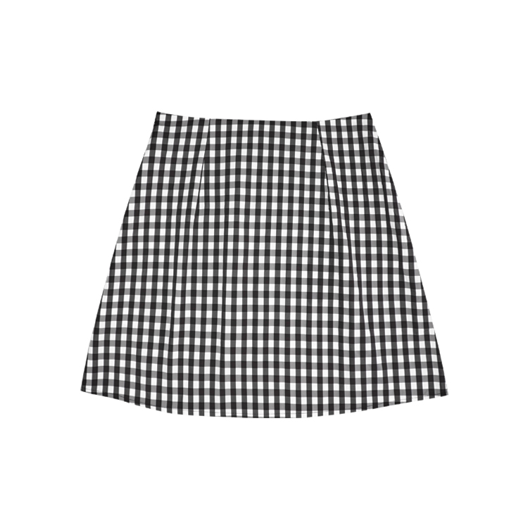 CAMILLE SKIRT IN MONO GINGHAM CHECK