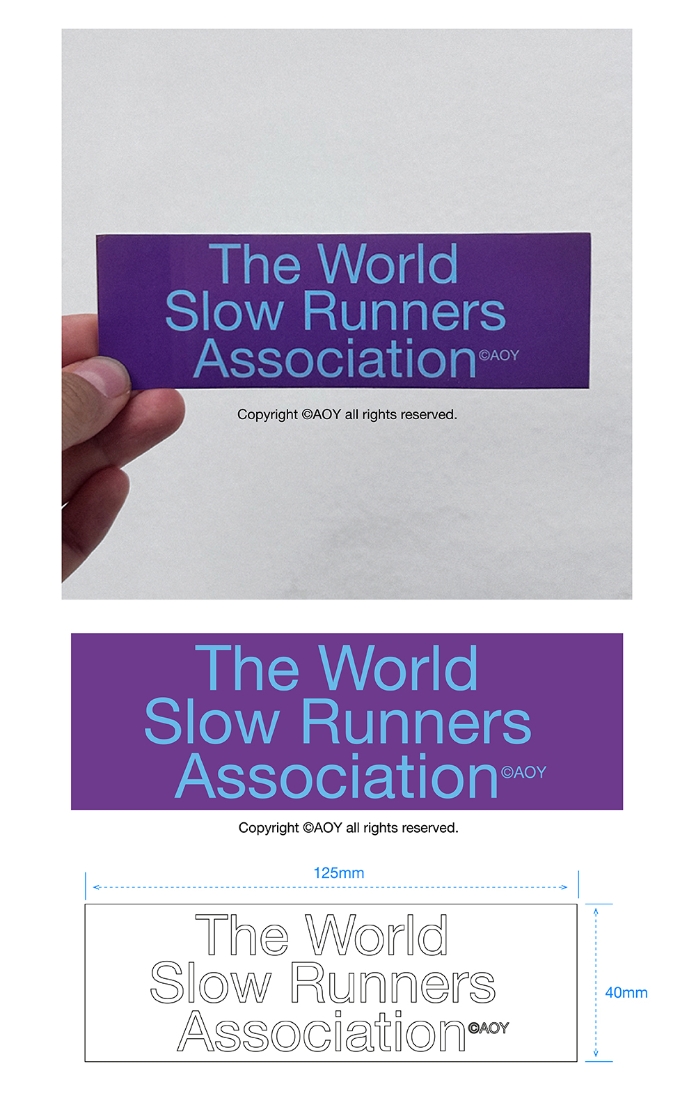 AOY TEXT STICKER #06 - THE WORLD SLOW RUNNERS ASSOCIATION