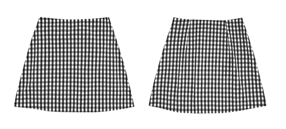 CAMILLE SKIRT IN MONO GINGHAM CHECK