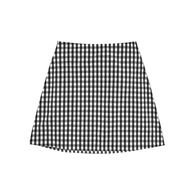 CAMILLE SKIRT IN MONO GINGHAM CHECK