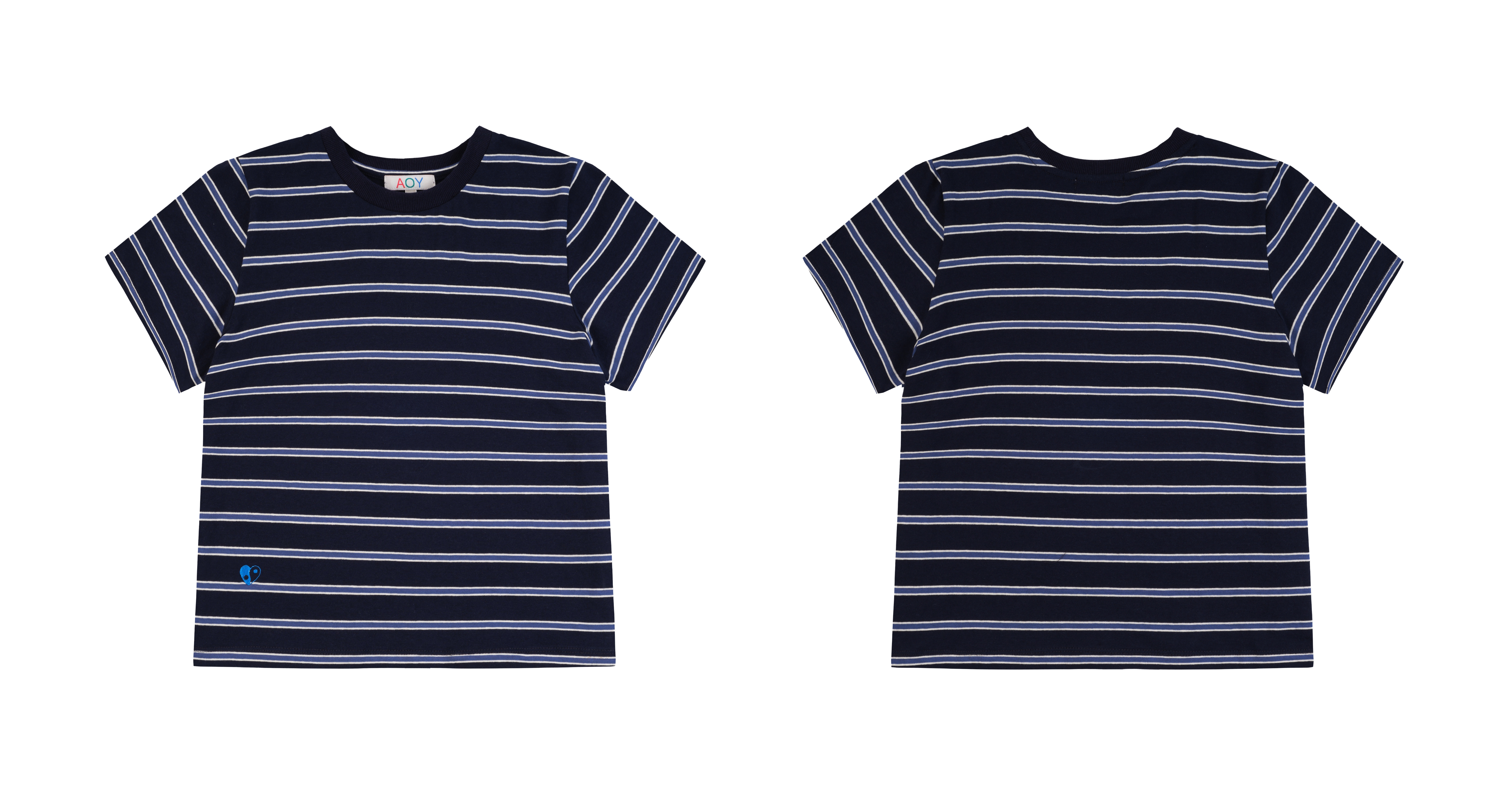 CASEY SLIM SHORTS SLEEVE T. IN NAVY STRIPE