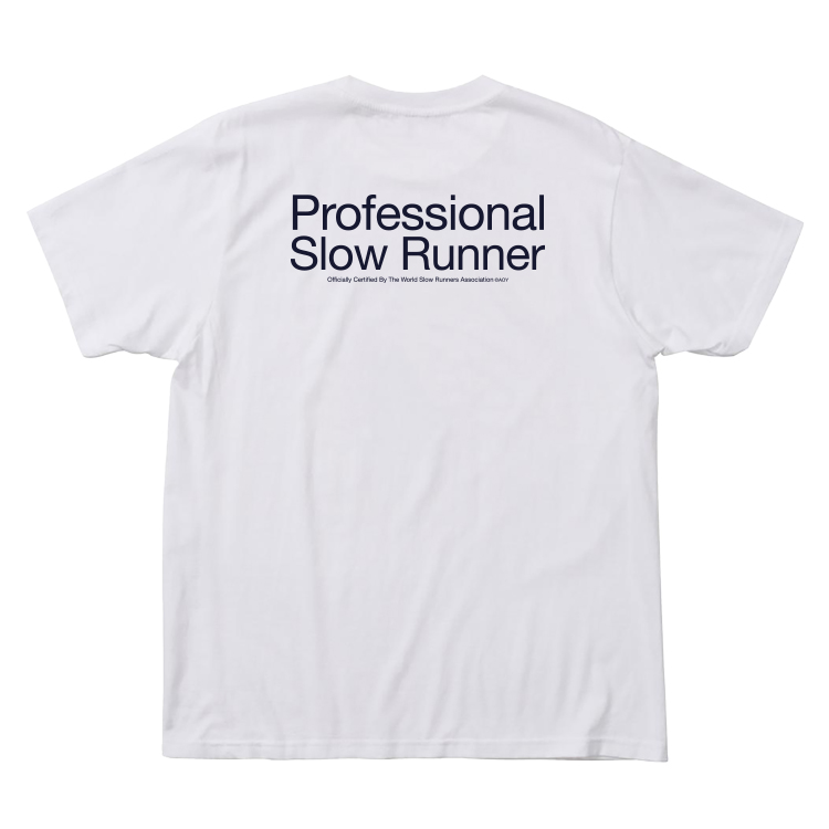 THE WORLD SLOW RUNNERS ASSOCIATION SHORT SLEEVE TEE IN WHITE