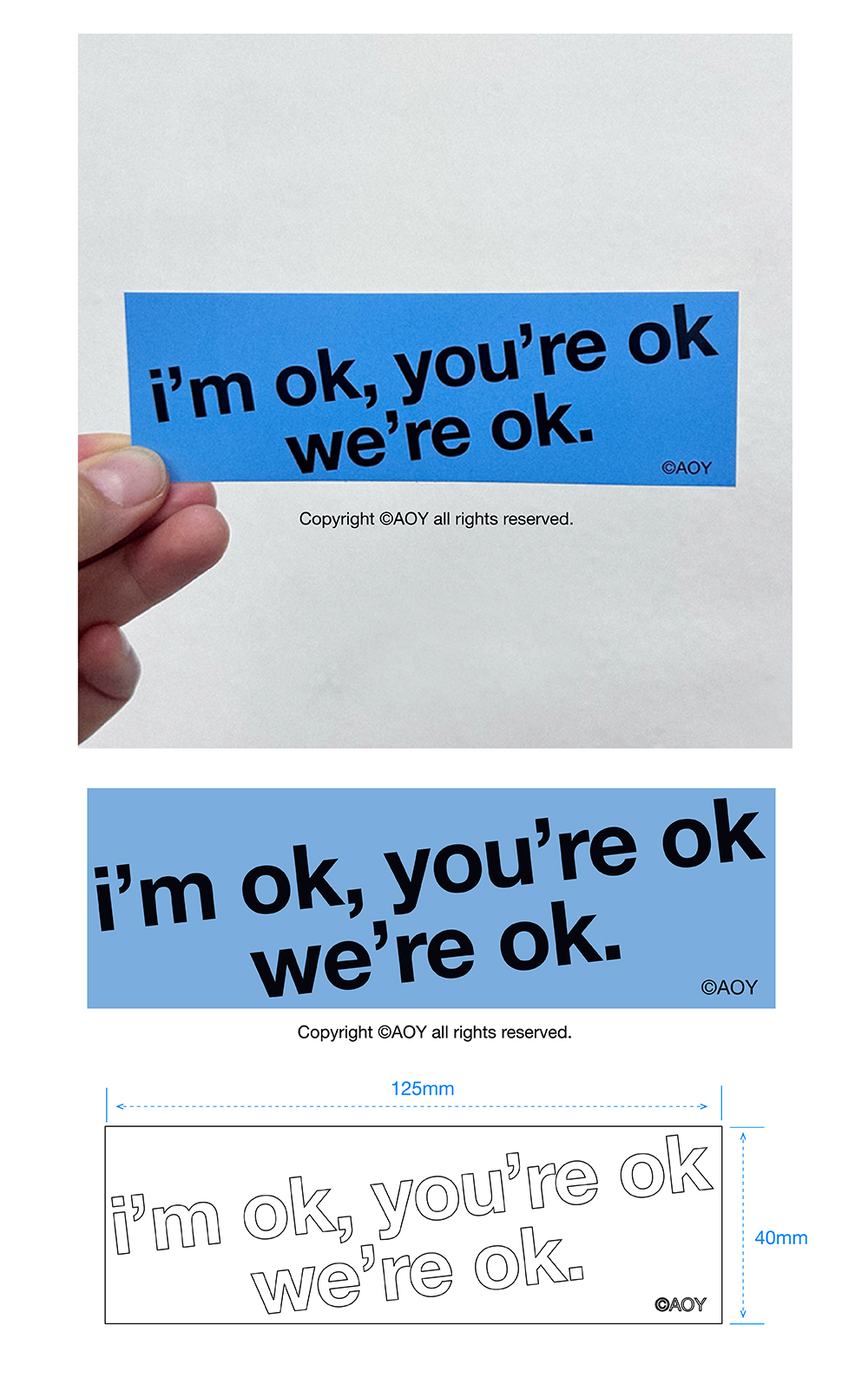 AOY TEXT STICKER PACK (6DESIGNS)