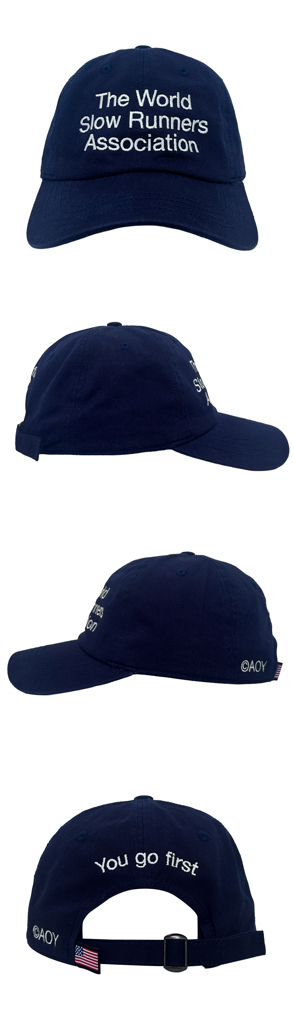 THE WORLD SLOW RUNNERS ASSOCIATION CAP IN NAVY