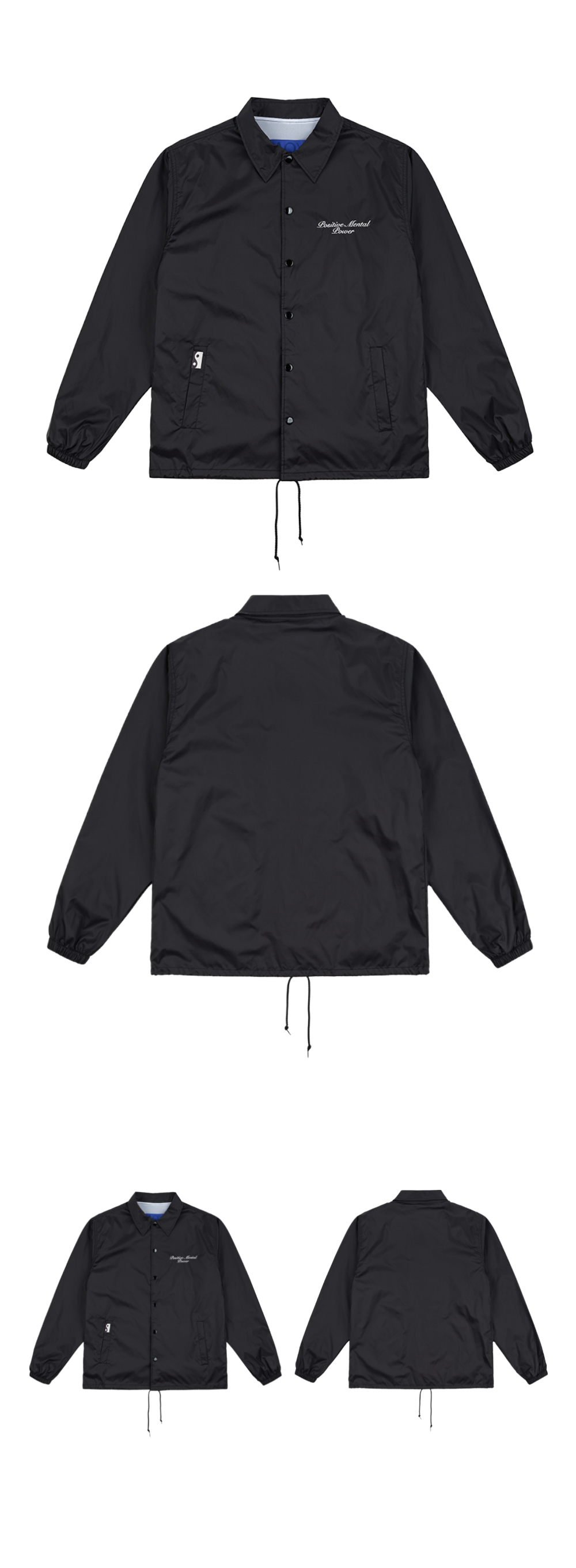 PMP BRUSH SCRIPT COACH JACKET IN BLACK