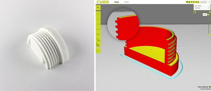 룰츠봇 큐라 스크린샷 및 3D 인쇄 된 물병 캡