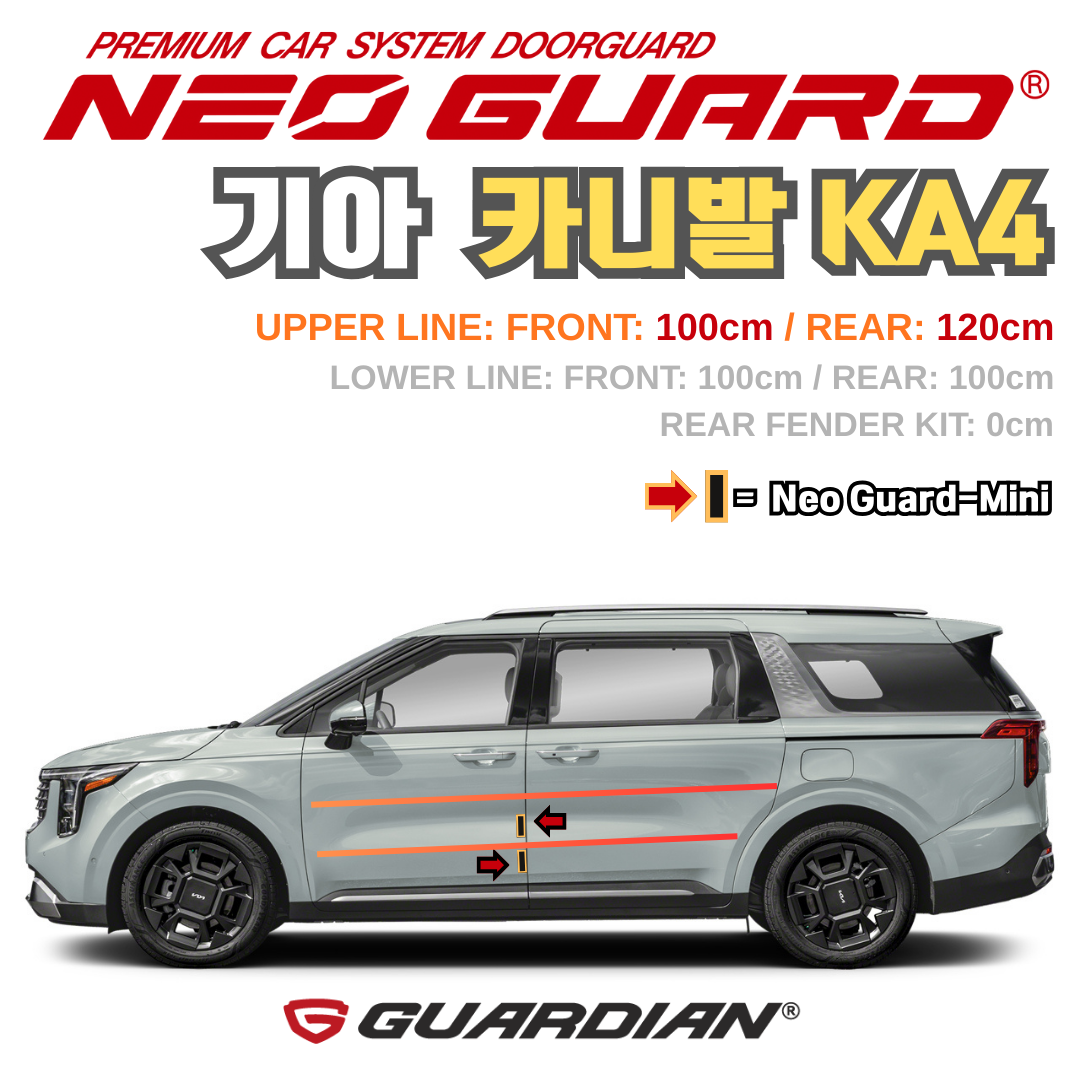 (좌/우 한 대분 세트) 기아 카니발 KA4전용 차량용 도어가드 문콕방지가드 네오가드