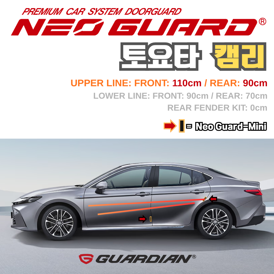 (좌/우 한 대분 세트) 토요타 캠리전용 차량용 도어가드 문콕방지가드 네오가드