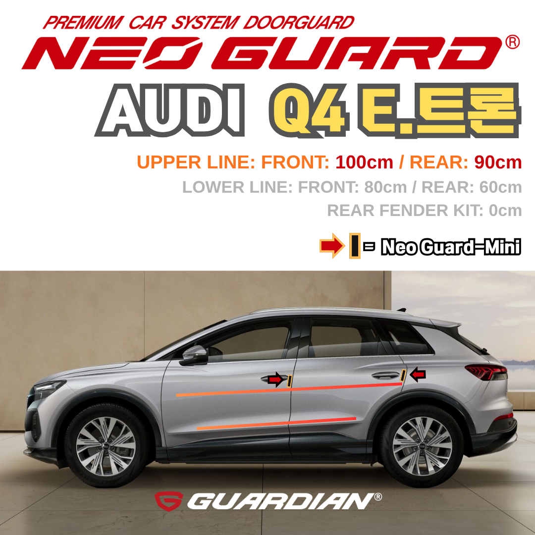 (좌/우 한 대분 세트) 아우디 Q4 e-트론전용 차량용 도어가드 문콕방지가드 네오가드