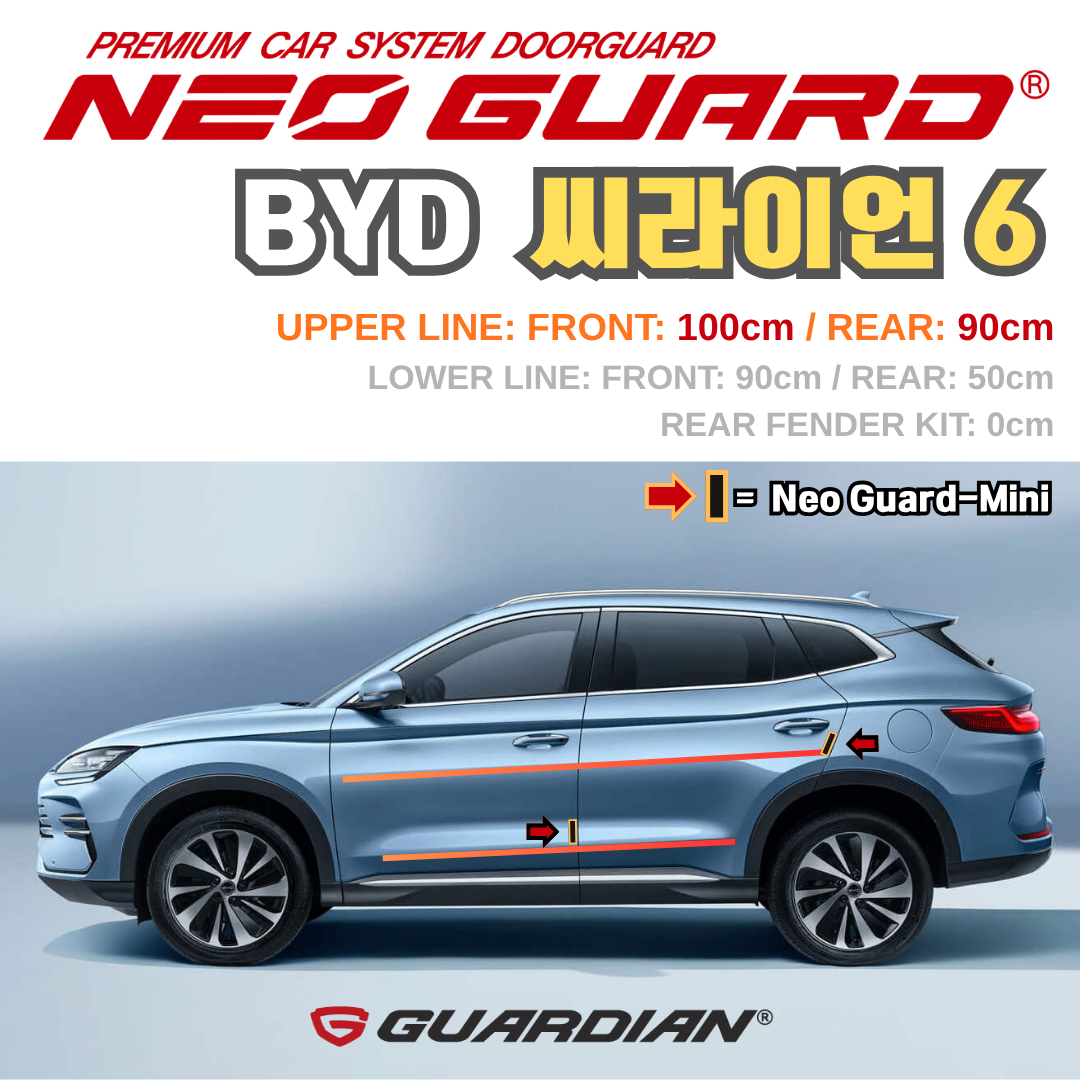 (좌/우 한 대분 세트) BYD 씨라이언6전용 차량용 도어가드 문콕방지가드 네오가드 복제