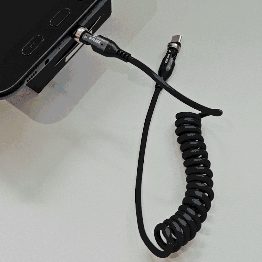 G-FLASH 양방향 C타입 충전 포트 보호 스프링 케이블 1.2m, 1개