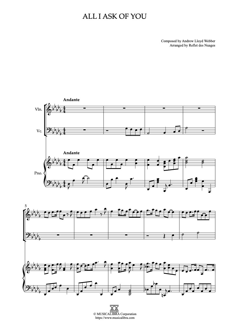  trio all i ask of you musicalibra