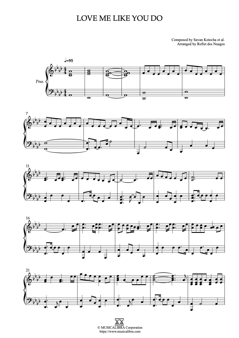 Ellie Goulding Love Me Like You Do 鋼琴 獨奏 樂譜