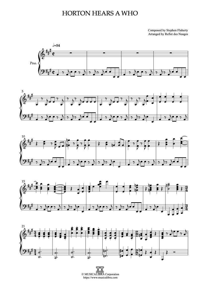 Horton Hears a Who 钢琴 独奏 乐谱