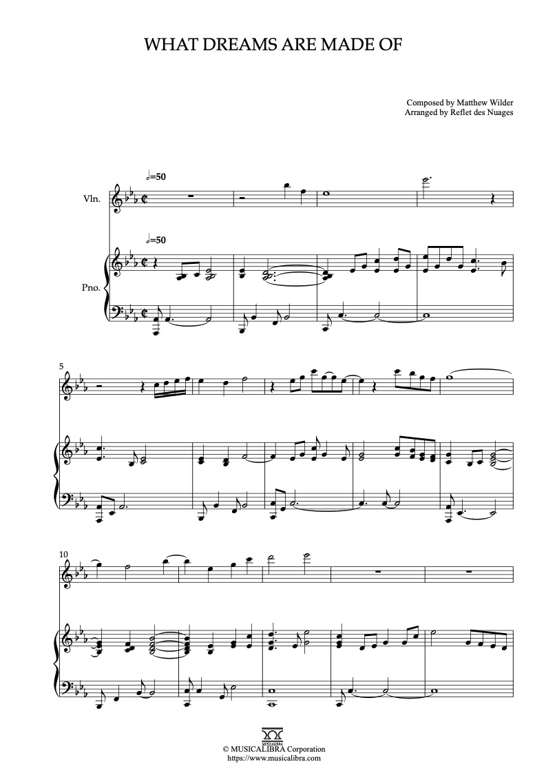 Partitura de The Lizzie McGuire Movie What Dreams Are Made Of arreglada para dueto de violín y piano