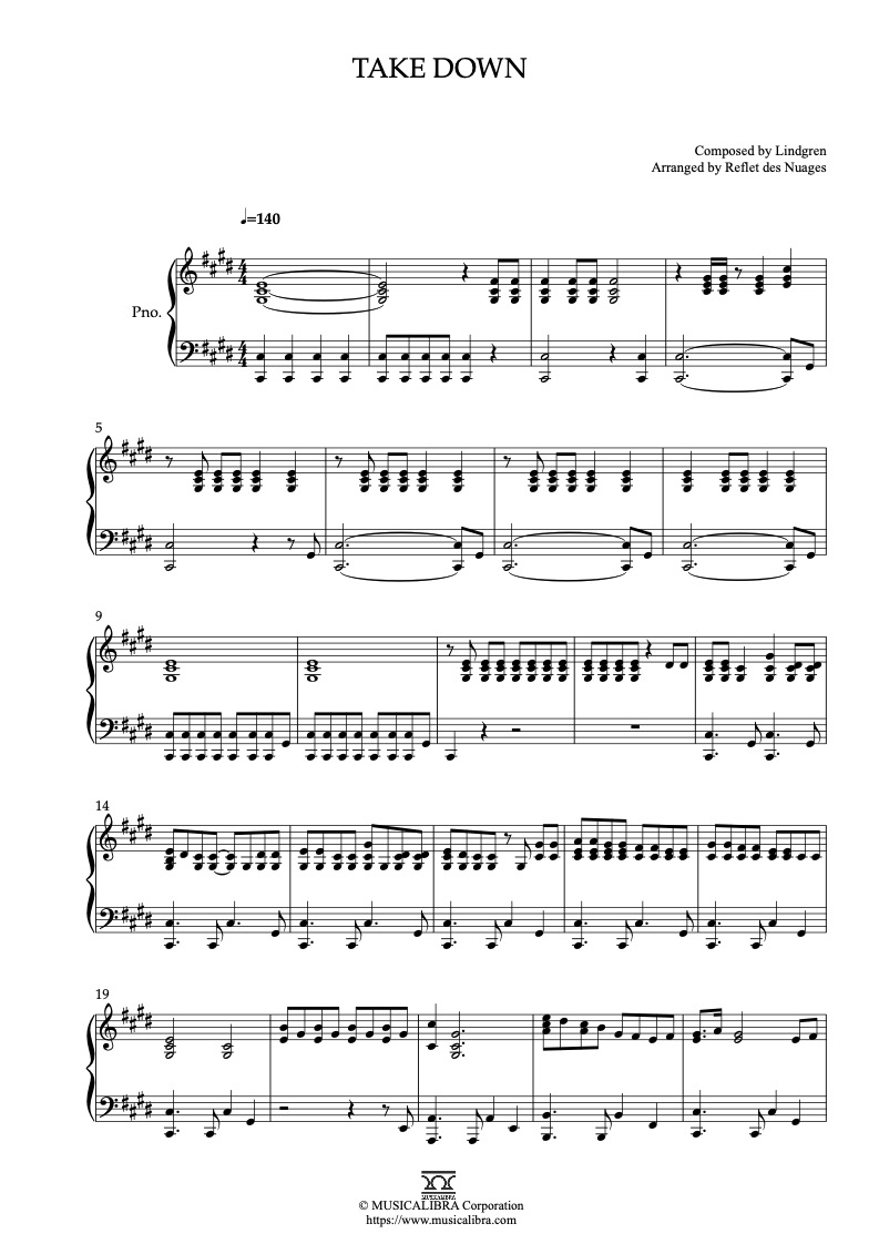 KPop Demon Hunters Take Down 钢琴 独奏 乐谱