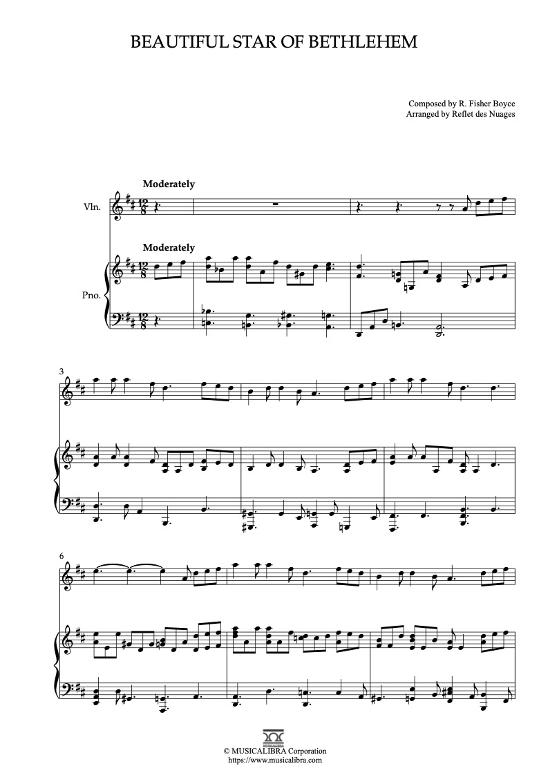 Beautiful Star of Bethlehem 바이올린 피아노 듀엣 악보