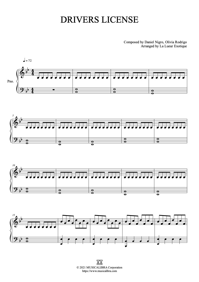 drivers license sheet music for ukulele (PDF-interactive)