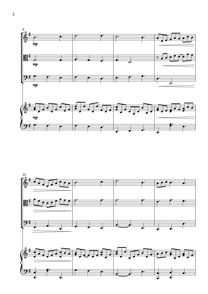 바흐 Jesu, Joy of Man's Desiring 편곡 악보 - 바이올린, 비올라, 첼로, 피아노 쿼텟 실내악 앙상블