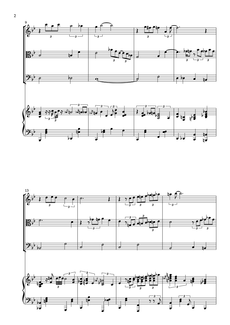 I'm in the Mood for Love 四重奏 乐谱 - 小提琴, 中提琴, 大提琴, 钢琴
