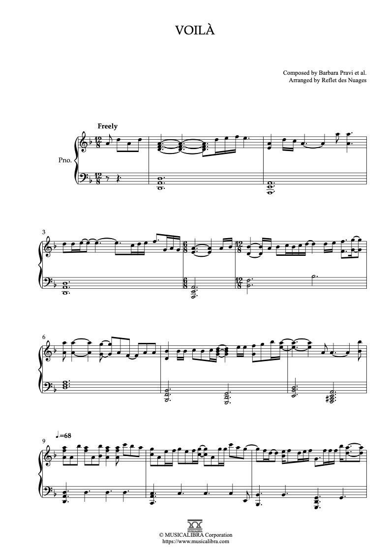 Voilà (Easy Level) (Barbara Pravi) - Violin Sheet Music