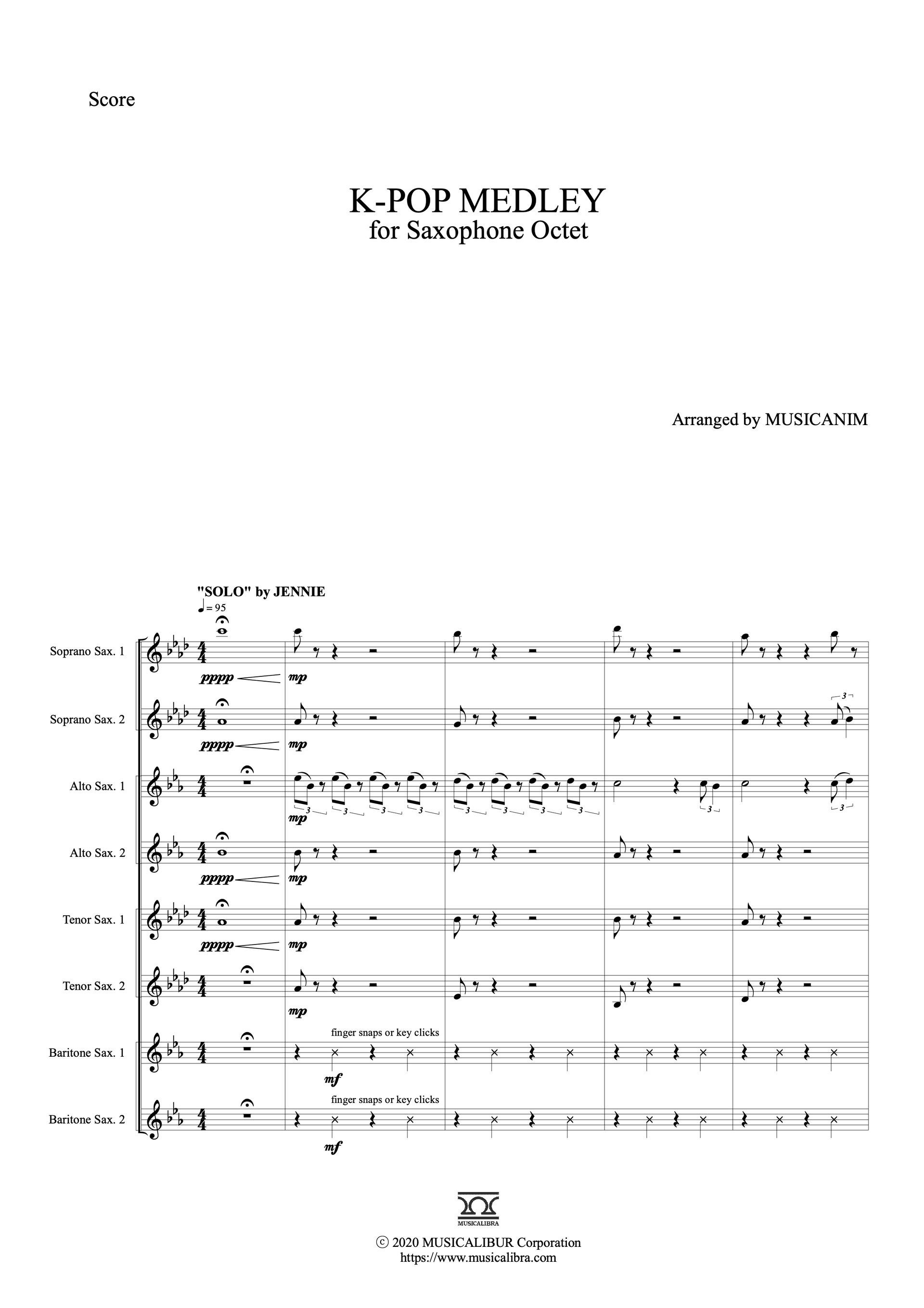 K-POP 連奏曲 薩克斯 八重奏