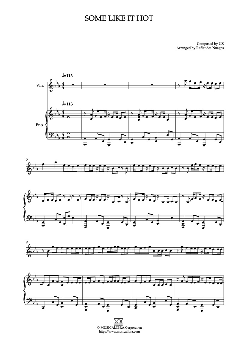 은혼 Some Like It Hot(Gintama Ending Theme) 바이올린 피아노 듀엣 실내악 앙상블 편곡 악보