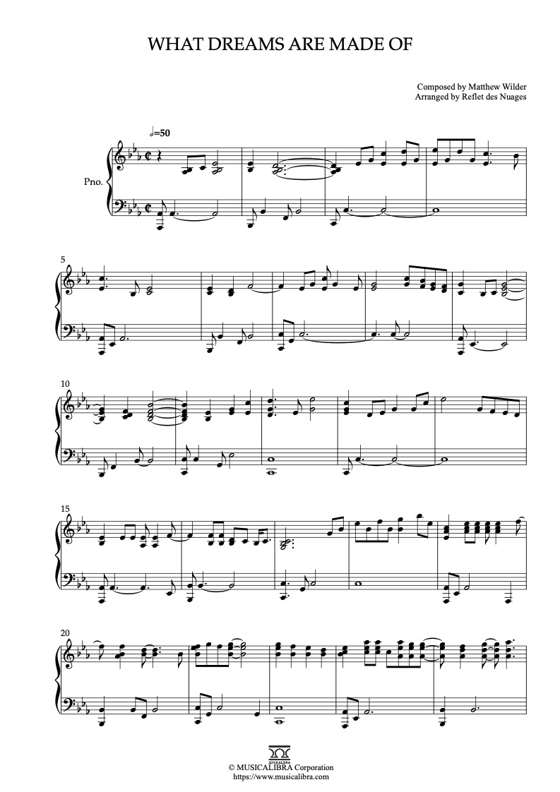 Partitura de The Lizzie McGuire Movie What Dreams Are Made Of arreglada para piano solo