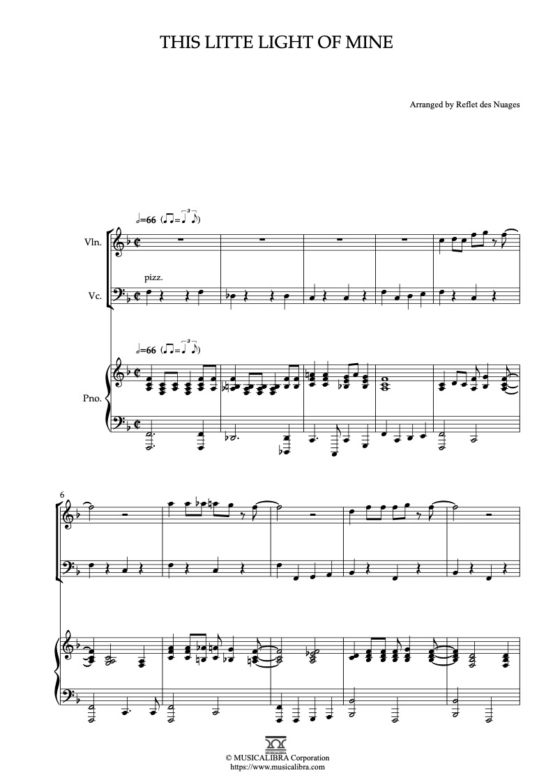 This Little Light of Mine 三重奏 乐谱 - 小提琴, 大提琴, 钢琴