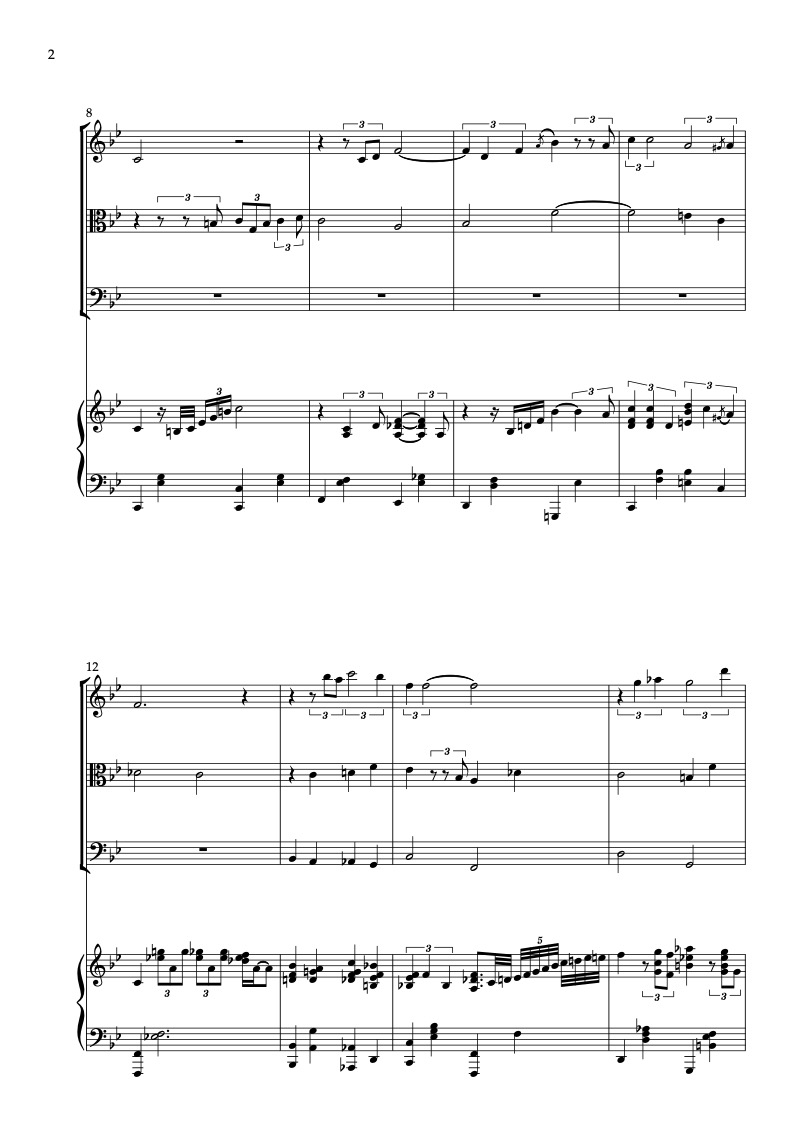 Partitura de I'll Be Home for Christmas arreglada para cuarteto de violín, viola, violonchelo y piano