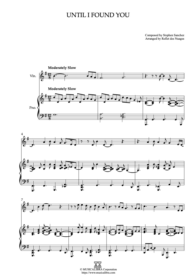 Partitura de Captain America Until I Found You arreglada para dueto de violín y piano