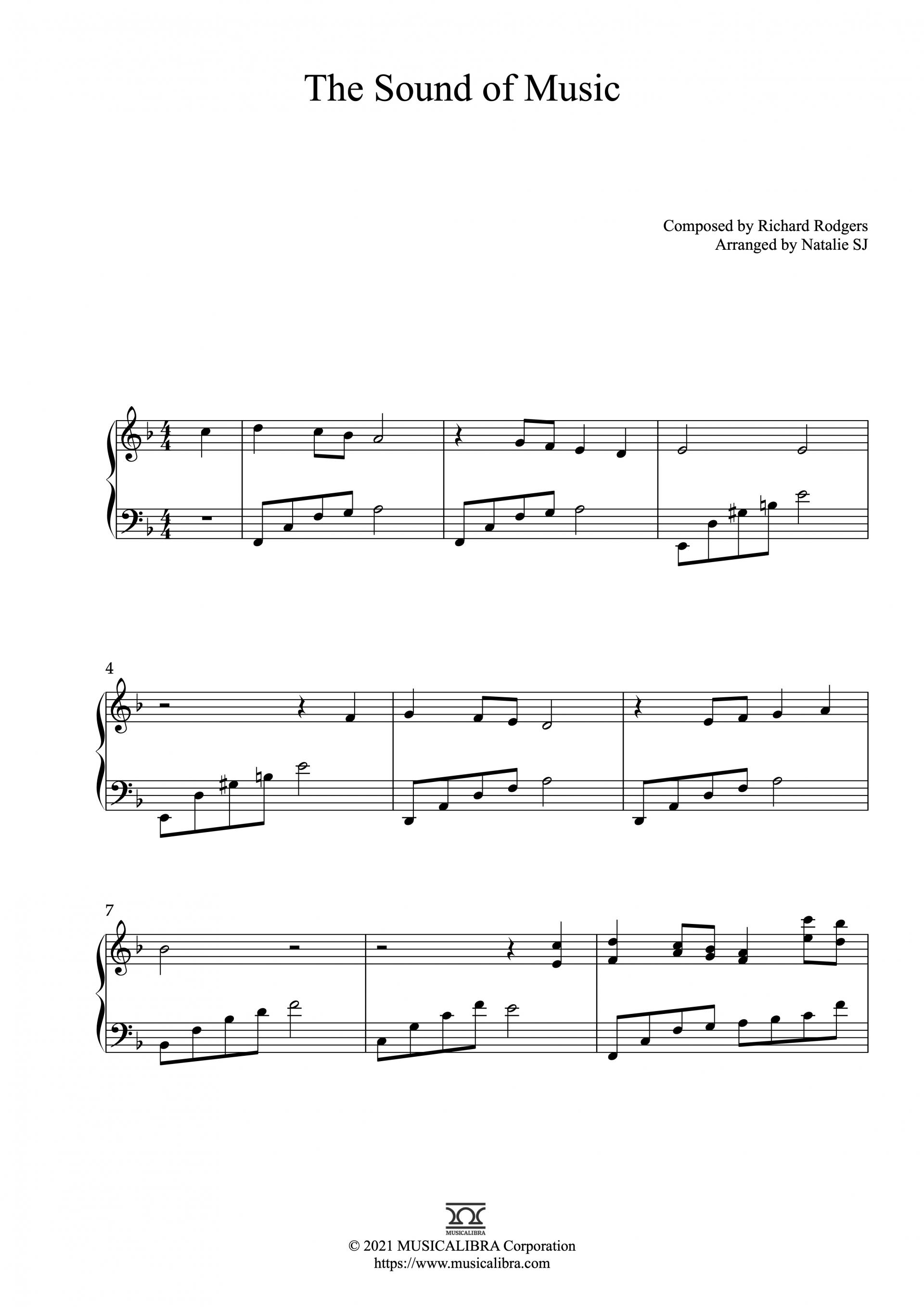 The Sound of Music ピアノソロ 編曲 無料 楽譜