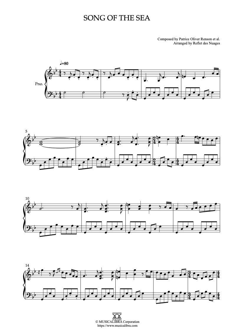 Song of the Sea 钢琴 独奏 乐谱