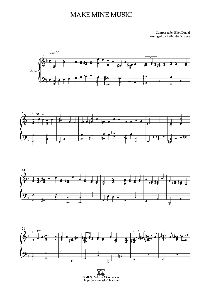 Make Mine Music 钢琴 独奏 乐谱