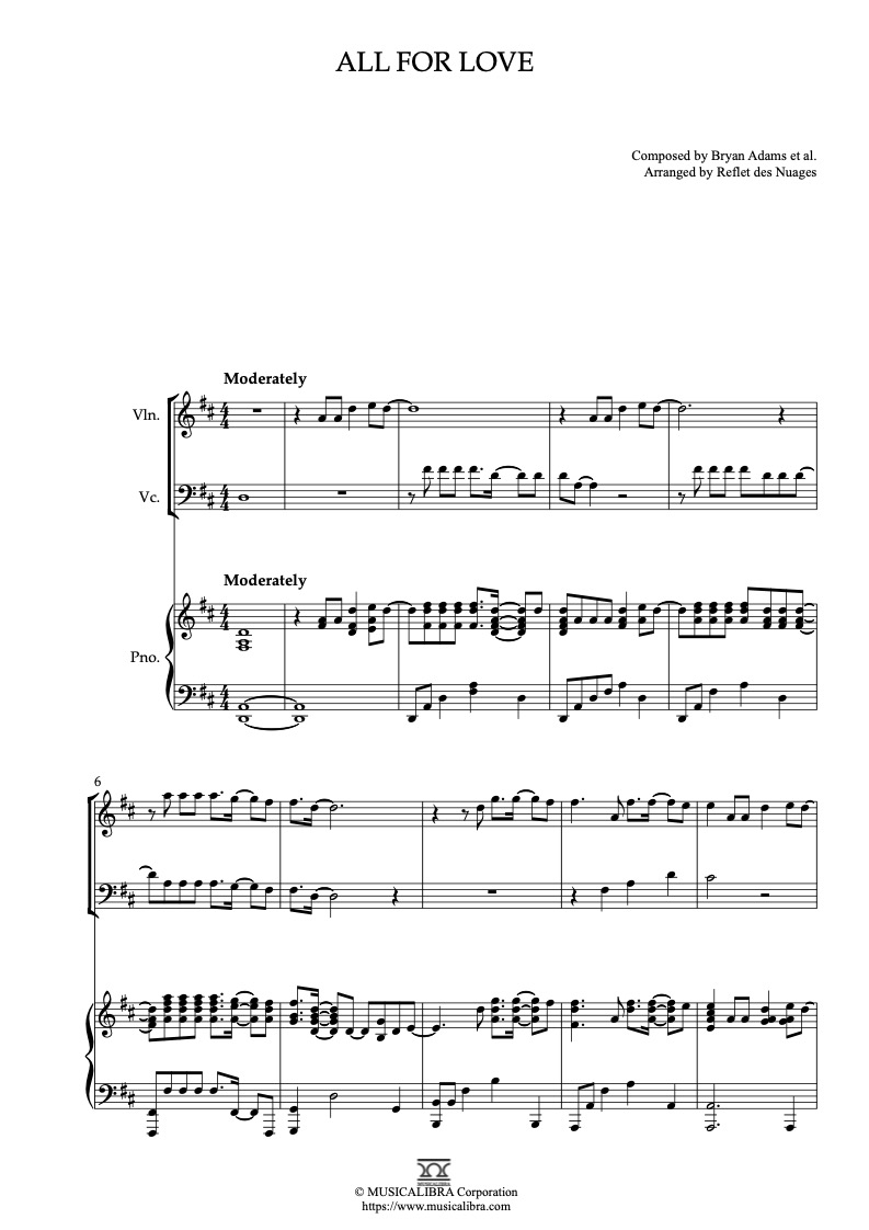 TRIO SHEET MUSIC] Peaches - Violin, Cello and Piano Chamber Ensemble :  Musicalibra