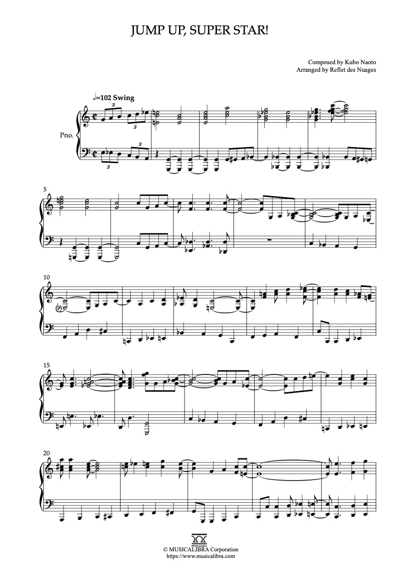 Super Mario Odyssey Jump Up, Super Star! ピアノソロ 編曲 楽譜