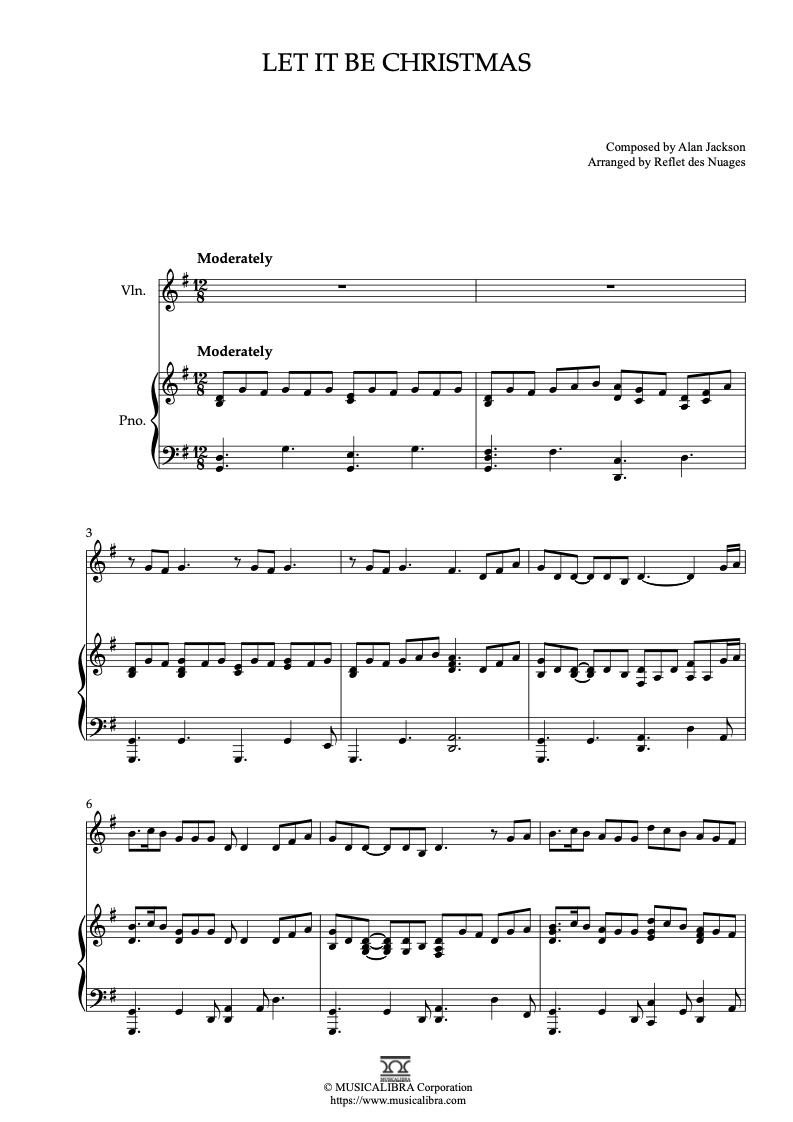 Alan Jackson Let It Be Christmas 바이올린 피아노 듀엣 실내악 앙상블 편곡 악보