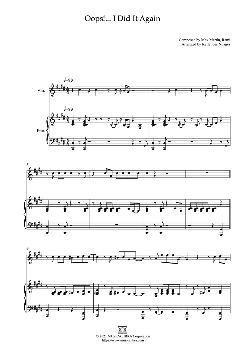 Toxic – Britney Spears Sheet music for Piano (Solo)