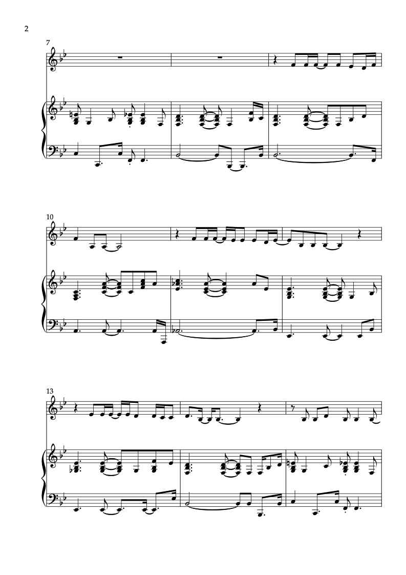 Sheet music of Bob Dylan Make You Feel My Love arranged for violin and piano duet preview page 2