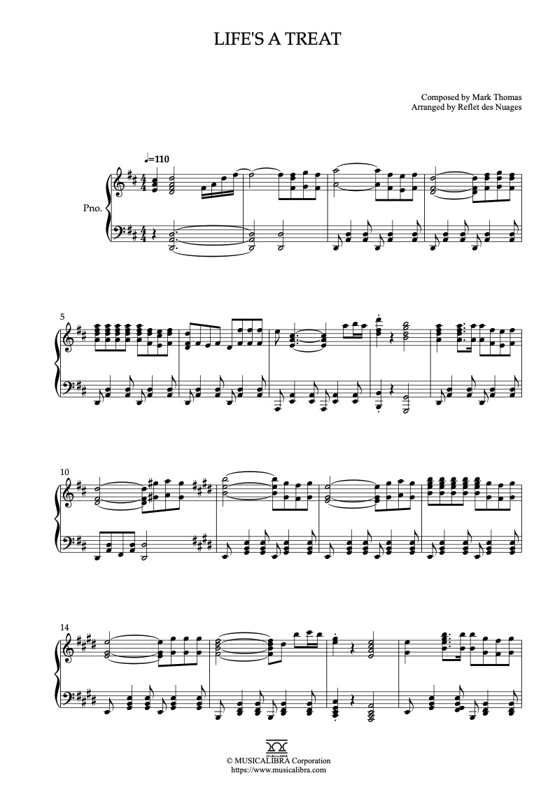 Shaun the Sheep Life's a Treat 钢琴 独奏 乐谱