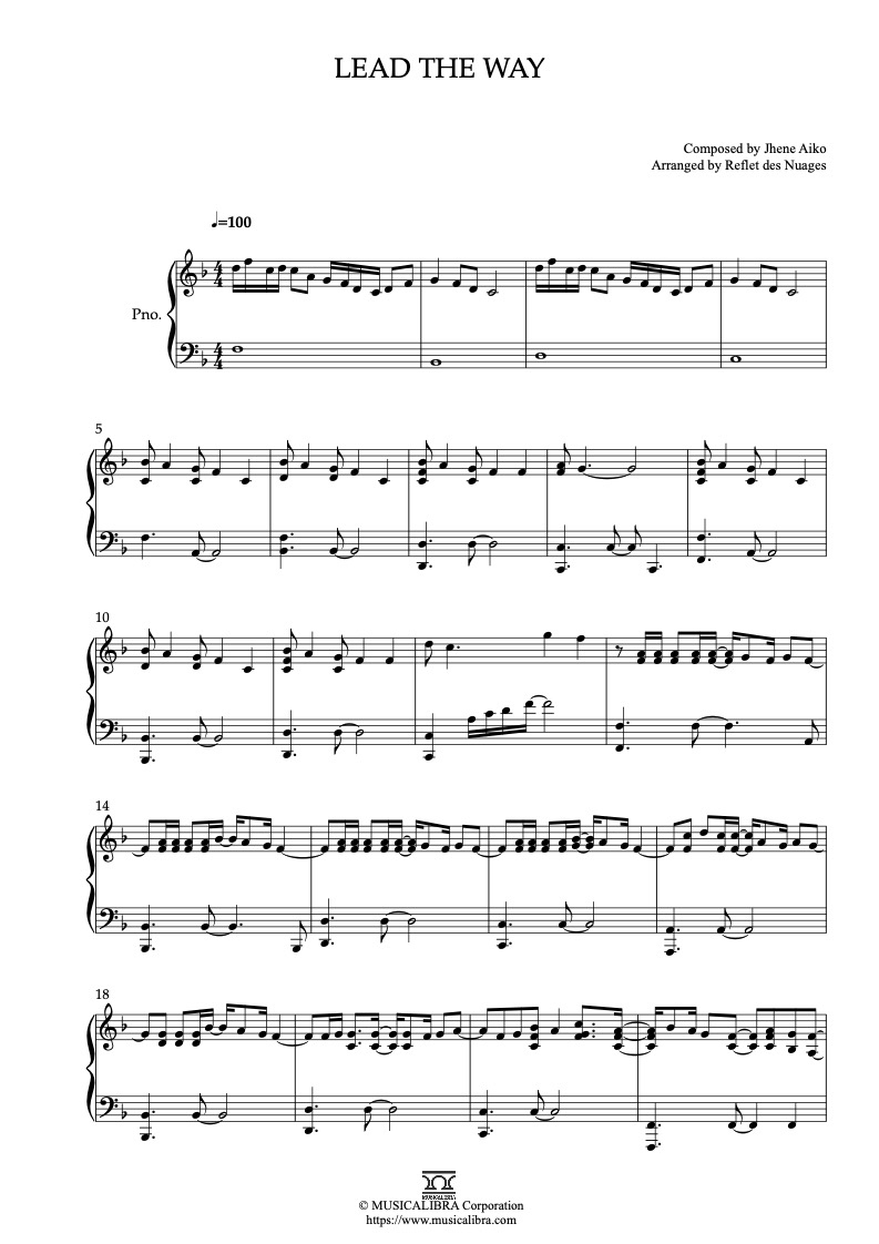 Raya and the Last Dragon Lead the Way ピアノソロ 編曲 楽譜