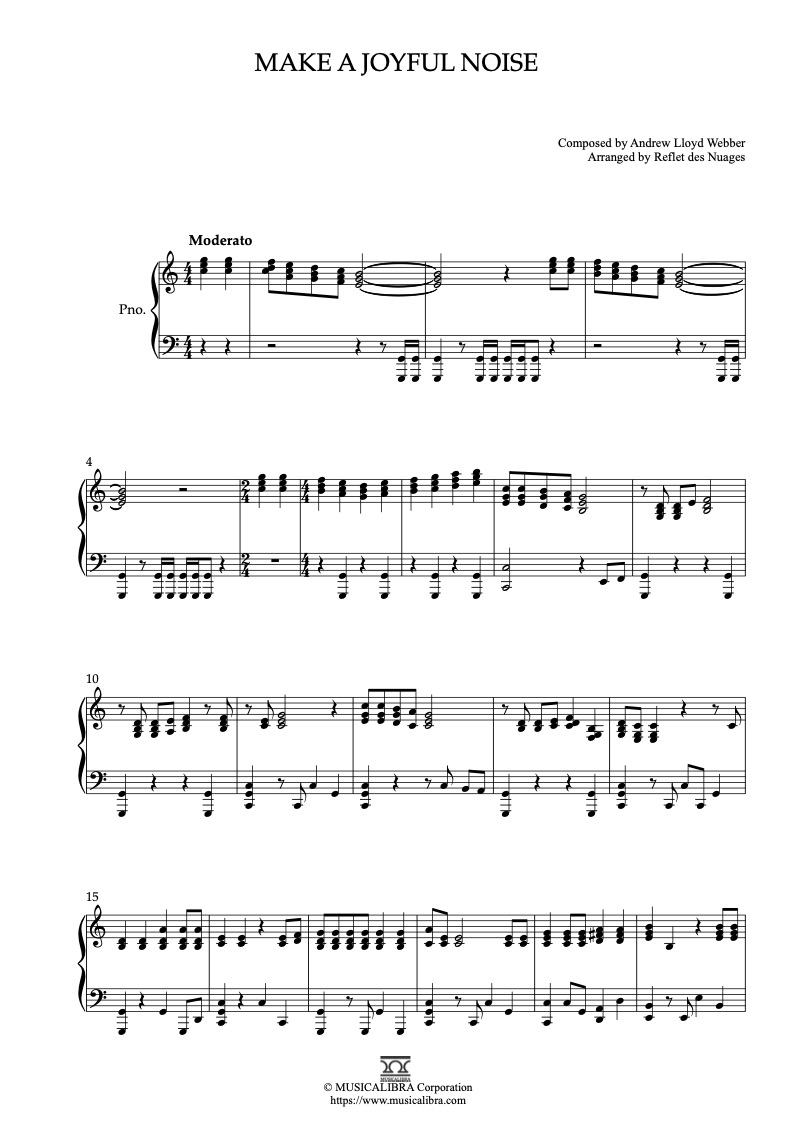 [PIANO SOLO SHEET MUSIC] Make a Joyful Noise : MUSICALIBRA