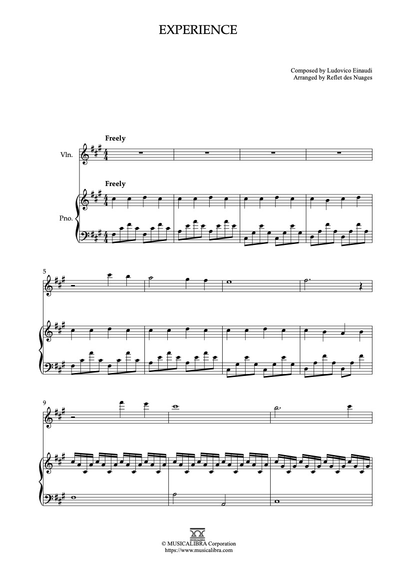 Ludovico Einaudi Experience 바이올린 피아노 듀엣 실내악 앙상블 편곡 악보